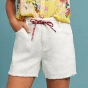 Anthropologie size 27 Lakeside White Drawing Bermuda Shorts